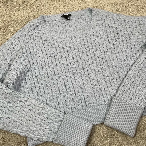 PAIGE Olette Wool Blend Chunky Boxy Crewneck Sweater Vintage Sky Blue Sz XL NWOT - Picture 6 of 15
